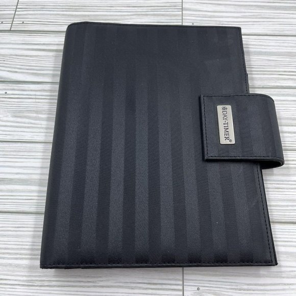 DAY TIMER 7-Ring Organizer Binder Planner Cover 1” Black Vinyl Snap Close - Picture 3 of 12